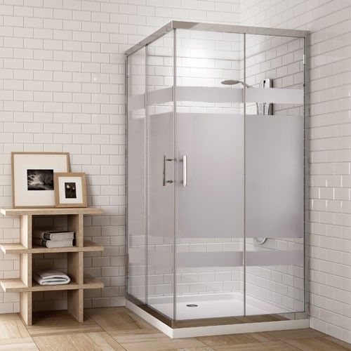 Mampara de ducha de cristal cuadrada alto 1,95 m