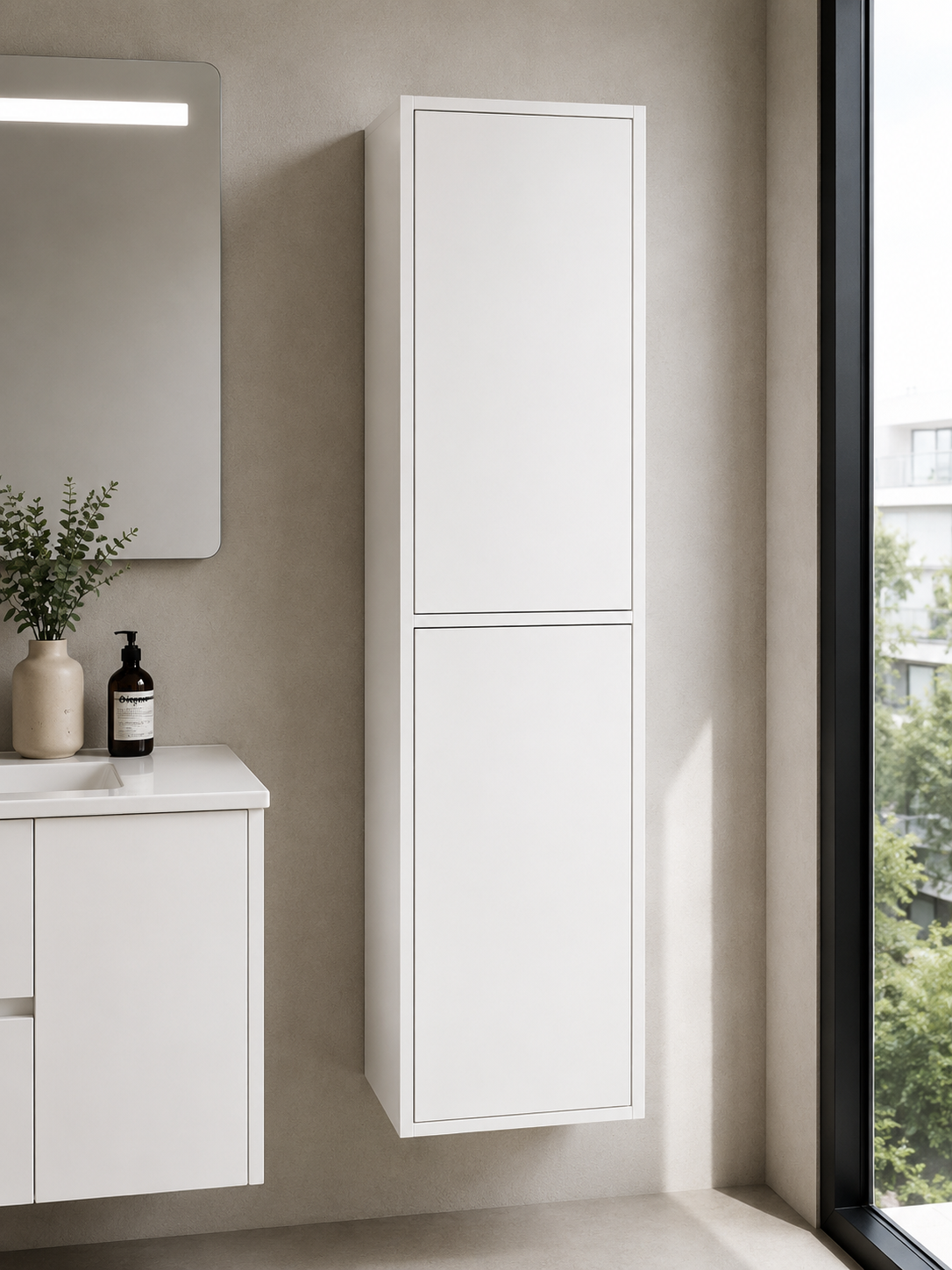 Columna de baño FLORENCIA dos puertas 140x35 cm