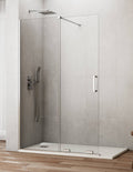 Mampara de ducha Walk-in 1+1 CIRENE (KENNA) disponible en Oro, Cromo y Negro