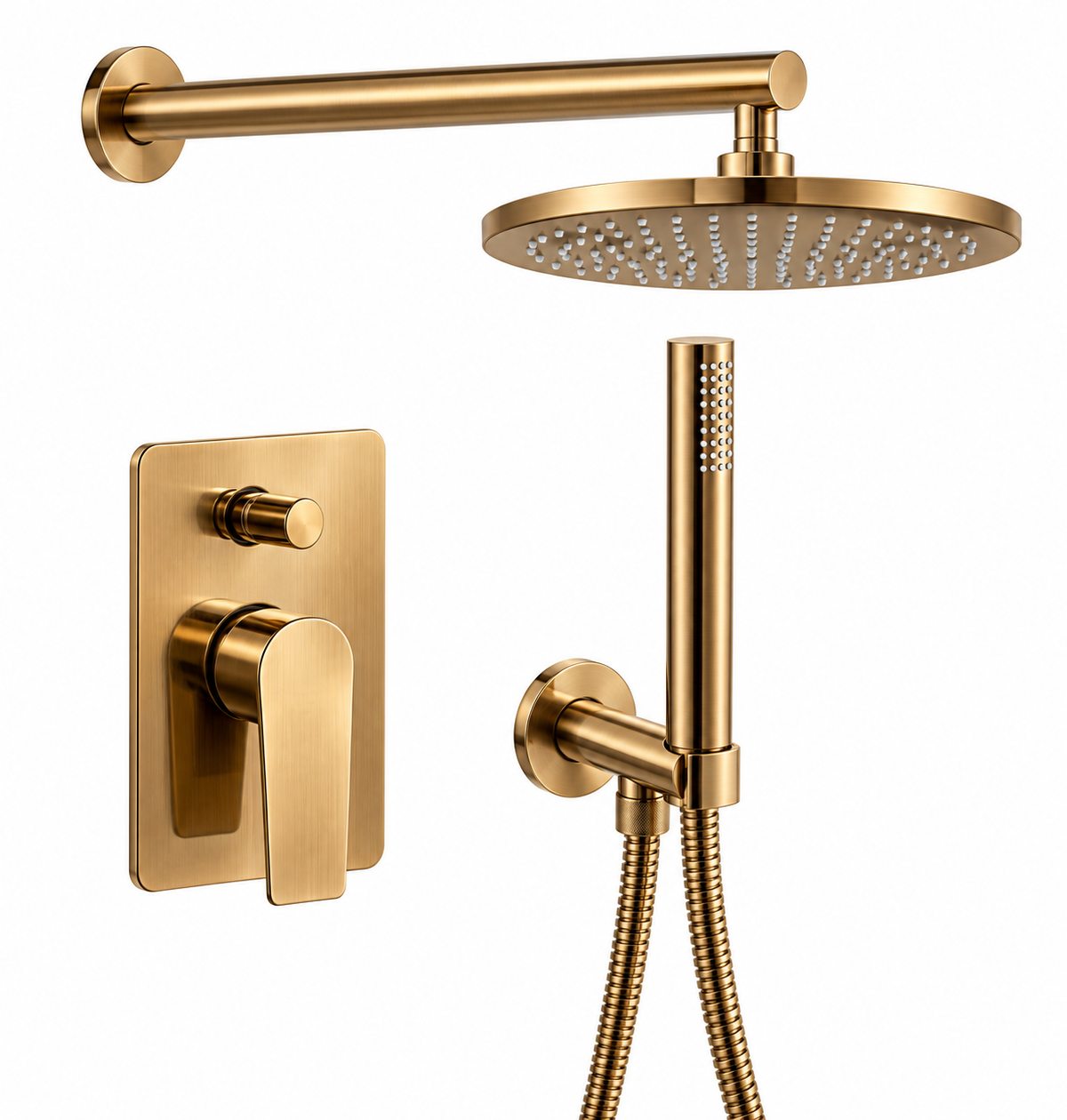 Conjunto ducha empotrable 2 vías Athenea · ref. 20121 · bronce