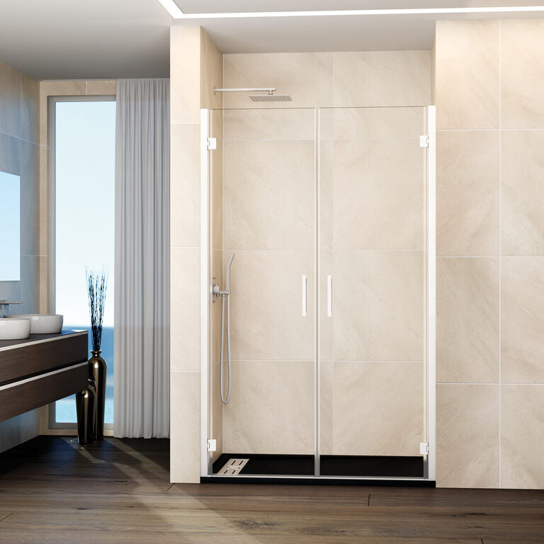Mampara frontal abatible 2 puertas GLASS - Blanco