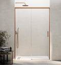Mampara frontal 1 fijo + 1 corredera BASIC - Cobre Transparente