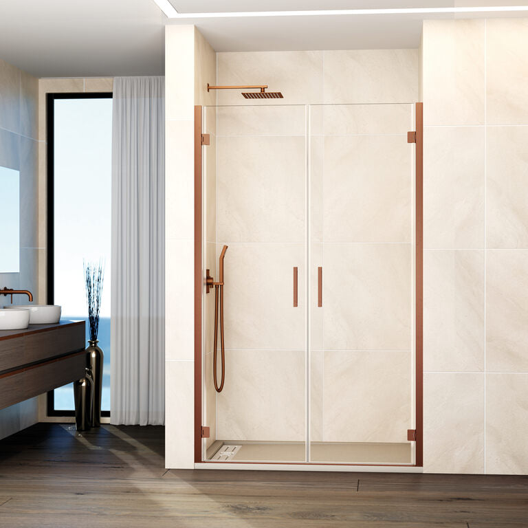 Mampara frontal abatible 2 puertas GLASS - Cobre