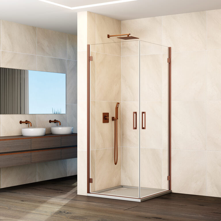 Mampara angular abatible 2 puertas GLASS