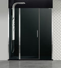 Mampara frontal fijo + puerta abatible + fijo OPEN