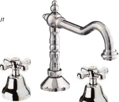 Batería lavabo caño central Venecia