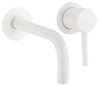 Monomando lavabo empotrable caño curvo (caja box) Veral