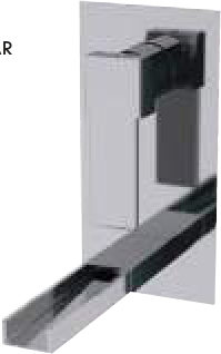 Monomando lavabo mural empotrable rectangular cascada Tizziano