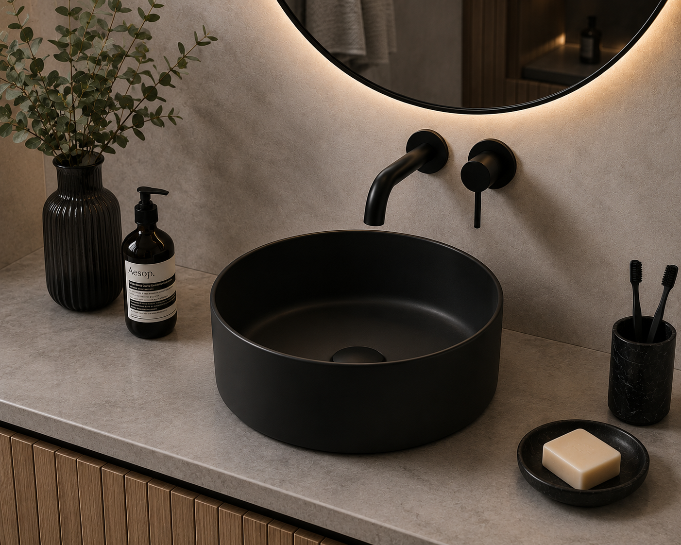 Lavabo porcelana sobre encimera OSIRIS