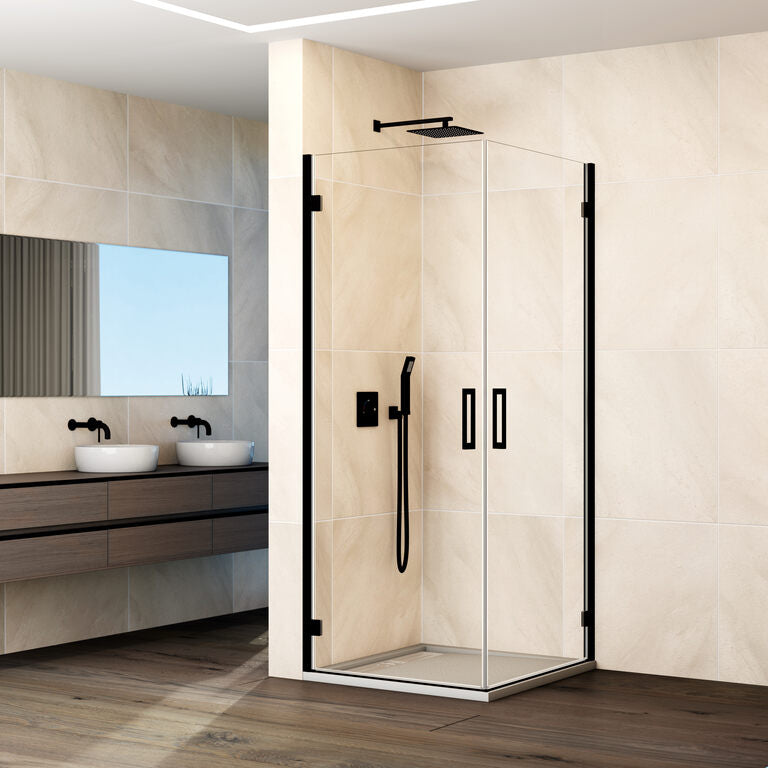 Mampara angular abatible 2 puertas GLASS
