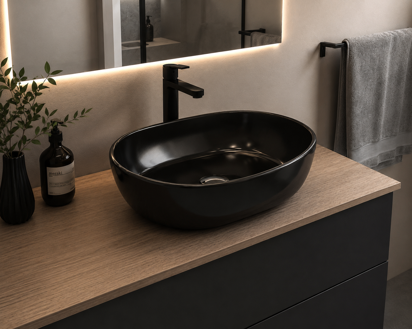 Lavabo porcelana sobre encimera MONACO