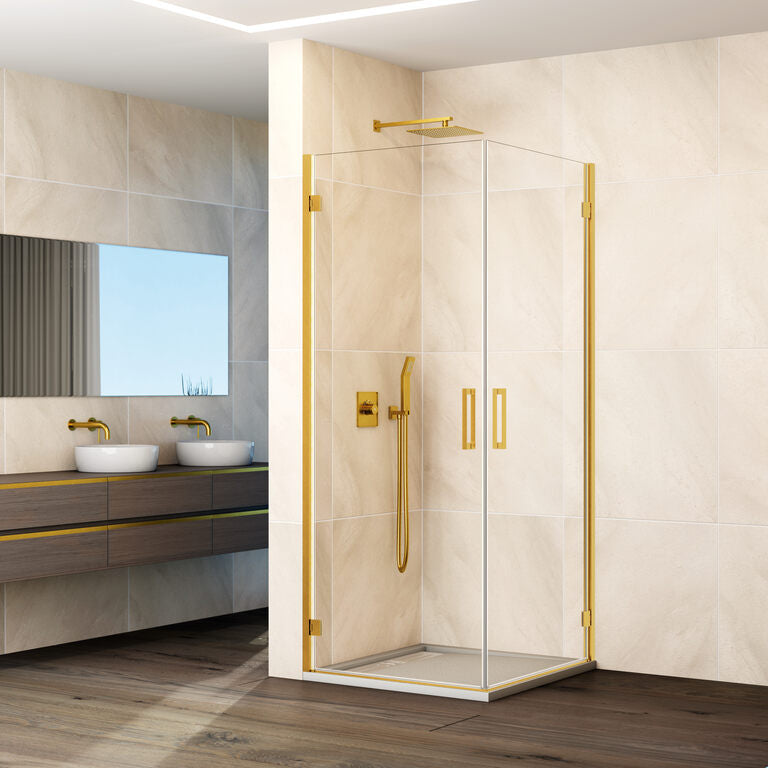 Mampara angular abatible 2 puertas GLASS