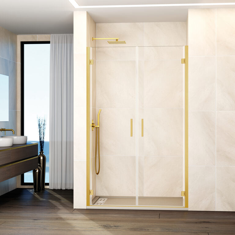 Mampara frontal abatible 2 puertas GLASS - Oro