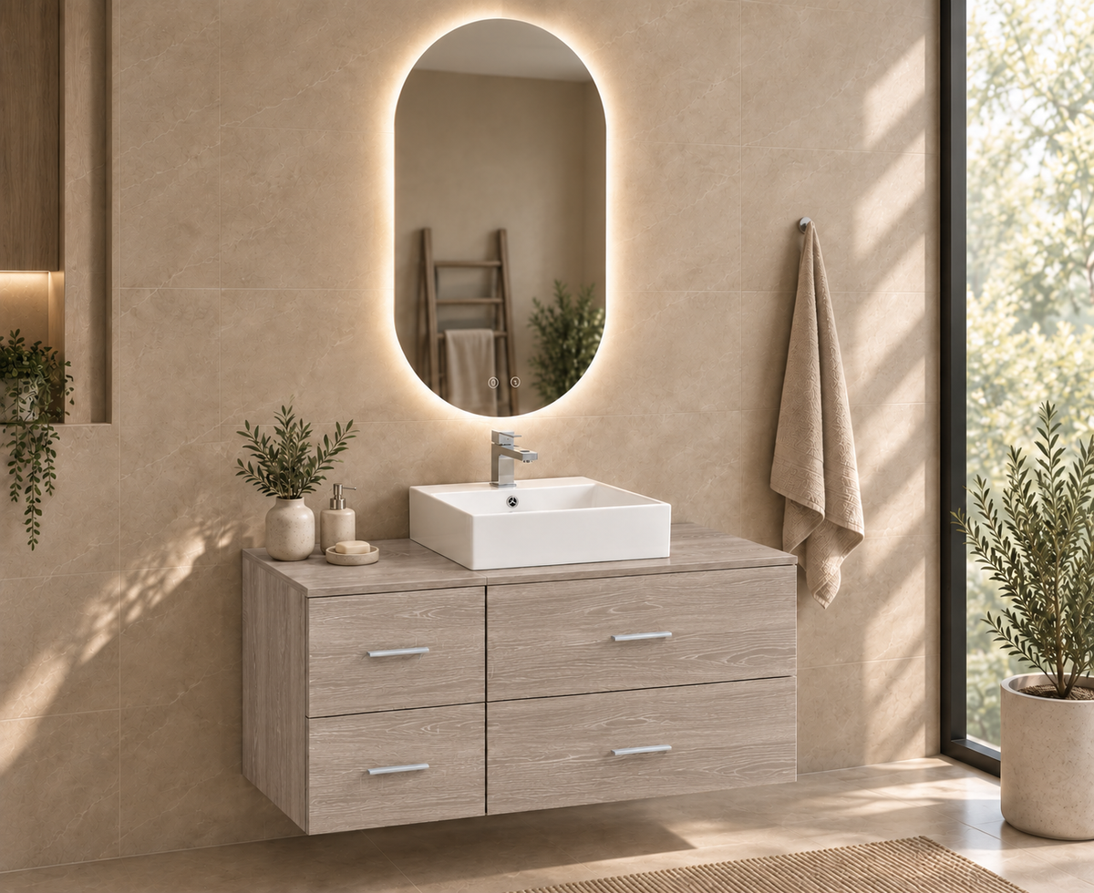 Mueble de baño PAROS en Roble Joplin con lavabo Libra
