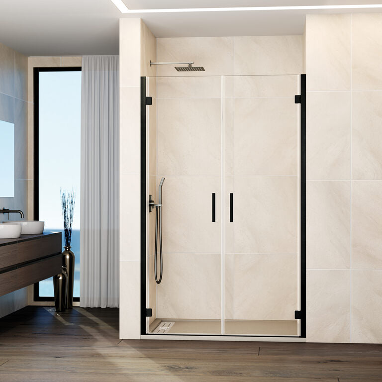 Mampara frontal abatible 2 puertas GLASS - Titanio