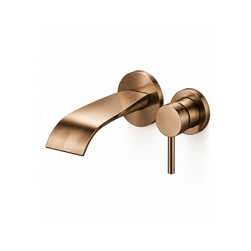 Monomando lavabo mural empotrable cascada Tizziano 80026 Bronce