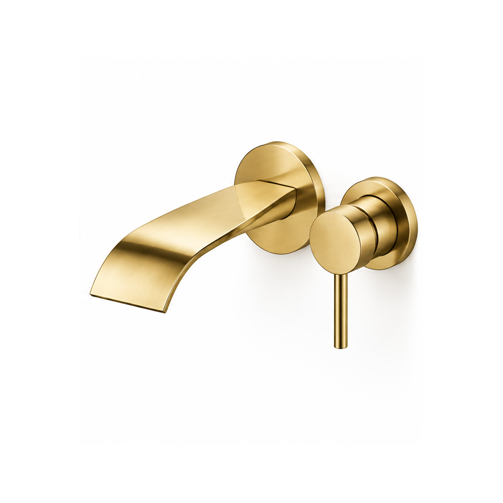 Monomando lavabo mural empotrable cascada Tizziano 80026 Oro